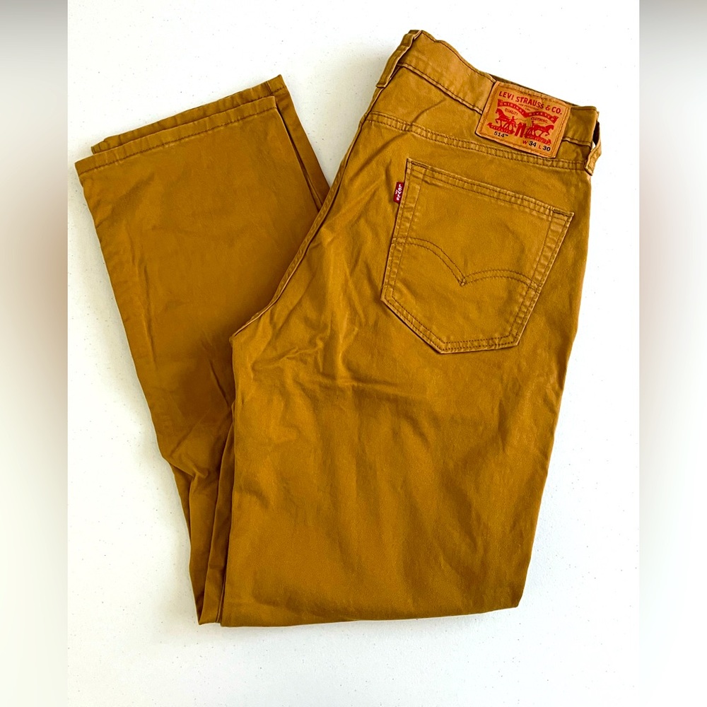 Men’s Levi 514 W34 L30 mustard yellow/gold.